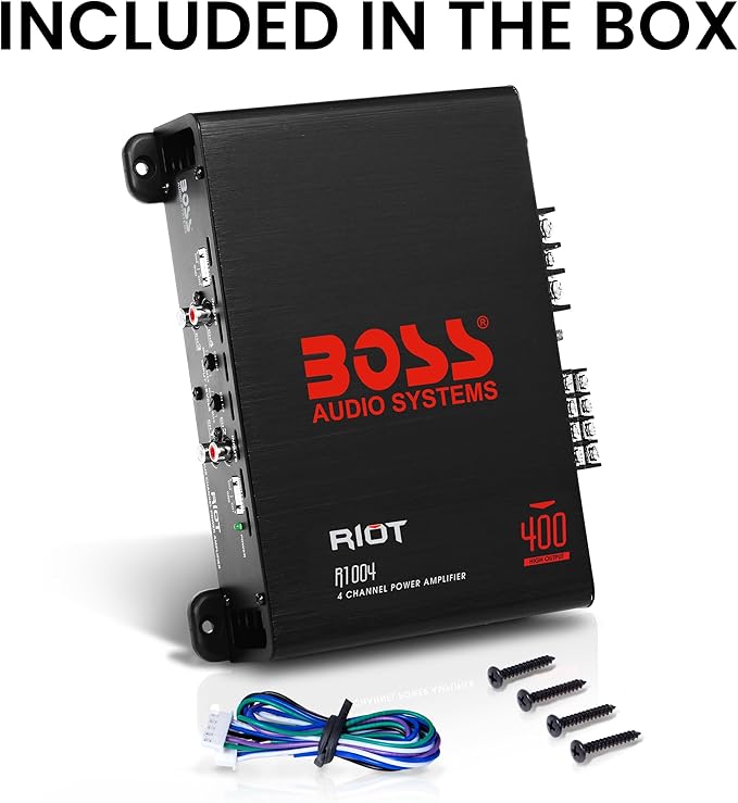 BOSS Audio Systems R1004 Riot Series 4 Channel Amplifier Car Audio - Class A/B, 400 High Output, 2-8 Ohm Stable, High/Low Level Inputs, Full Range - Image 7