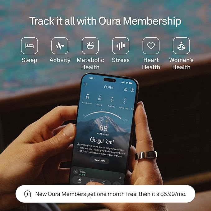 Oura Ring 4 - Gold - Size 13 - Sleep, Activity, Women’s Health, AI Advisor, Up to 8 Days of Battery Life, Size Before You Buy, Android & iOS Compatible - Image 6