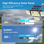 4500LM Solar Lights Outdoor Waterproof, 254 LED Solar Flood Lights Outdoor with 2 Motion Sensor, 4 Heads Security Light with Remote Control for Yard Outside House Garage 3 Pack - Image 3