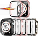 6 Pack for Apple Watch SE3(2025) SE2 Series 6/5/4/SE 44mm Case with Tempered Glass Screen Protector,JZK Slim Guard Bumper Hard PC Protective Cover HD Ultra-Thin Cover for iWatch 44mm Accessories - Image 7