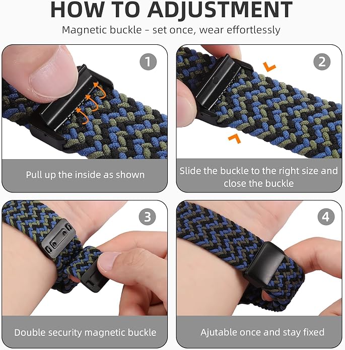 3 Pack Braided Sport Loop Band Compatible with Apple Watch Bands Ultra 3&2 1 49mm 46mm 45mm 44mm 42mm 41mm 40mm 38mm Men Women; Stretchy Nylon Solo Loop Strap for iWatch Series 11 10 9 8 7 6 SE 5 4 3 - Image 6