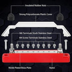 Linkstyle 12V Bus Bar Marine, 150A 1/4" Stud Power Distribution Block, Battery Busbar with Ring Terminals Cover for Automotive RV - Image 3