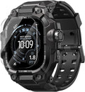 BXUXOHS Rugged Case and Band for Apple Watch Ultra 3/2/1 49mm Men, Military Grade Shockproof Bumper Cover, with 2 Pack Screen Protector, Tactical Band Case for iWatch Ultra 3 2 1 Man, Black by BXUXOHS