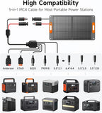 100W Portable Solar Panel for Power Station, 24% High Efficiency ETFE Foldable Solar Panel Charger, QC3.0, Type-C 60W, MC4 Output, IP65 Waterproof, for Outdoor Camping, RV, Emergency Power Supply - Image 2