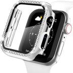 Recoppa Compatible for Apple Watch Case with Screen Protector for Apple Watch 40mm Series 6/5/4/SE, Bling Crystal Diamond Rhinestone Ultra-Thin Bumper Full Cover Protective Case for Women Girls iWatch by Recoppa