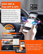 Vantrue N5 4 Channel WiFi 360° All Sides Dash Cam, STARVIS 2, IR Night Vision, 2.7K+1080P*3 Front Rear Inside Dashcam, Voice Control, GPS, 24 Hours Buffered Parking Mode Dash Camera(Renewed) - Image 6