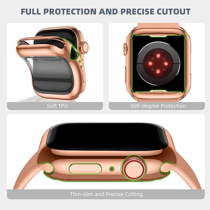 GEAK 3 Pack TPU Case Compatible with Apple Watch Series 11 10 Screen Protector 42mm, Soft HD High Sensitivity All Around Protective Case Cover Compatible with Apple Watch Series 11 10 Case 42mm - Image 3