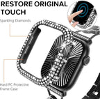 KADES Bling Case Compatible for Apple Watch Series SE3/SE2/6/5/4/SE 40mm, Sparkly Full Diamond Protective PC Bumper Cover, Rhinestone Frame for Women, 40mm-Black - Image 7