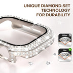 KADES Compatible with Apple Watch Series 11 10 46mm, Bling Full Diamond Rhinestone Protective Case with Built-in Screen Protector, Sparkling iWatch Protective Bumper Cover, Starlight - Image 4