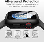 JETech Waterproof Case with Screen Protector for Apple Watch SE 3/2/1 (2025/2022/2020) / Series 6 5 4 40mm, Built-in Tempered Glass Film Hard PC Bumper Full Protective Cover, 2 Pack (Black) - Image 5