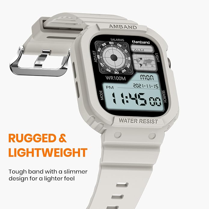 amBand E1 Sport Case Band for Apple Watch Ultra 3/2/1 & SE 3/2/1 & Series 11 10 9 8 7 6 5 4 3 49mm 46mm 45mm 44mm 42mm 41mm 40mm 38mm, Shockproof & Scratch Resistant Rugged Bumper for Men Women - Image 3