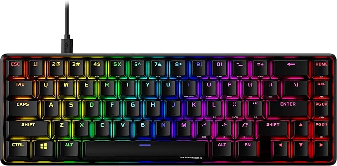 HyperX Alloy Origins 65 - Mechanical Gaming Keyboard – Compact 65% Form Factor - Tactile Aqua Switch - Double Shot PBT Keycaps - RGB LED Backlit - NGENUITY Software Compatible by HyperX