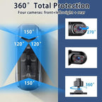 Yuguz 4 Channel Dash Cam, 4 Channel Car Dash Cam 1080p Car Dvr with 64gb Memory Card, 360 Camera forCar, 24h Parking Mode, Seamless Loop Recording, Caron-Dash Mounted Cameras (3 Channel+32G) - Image 6