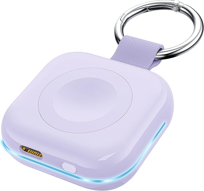 Portable Travel Charger for Apple Watch Series 8,Wireless iWatch Charger 1200mAh Power Bank with Charging Cable, Purse Keychain Smart Chargers for Apple Watch Series 11/10/9/8/7/6/SE/5/4/3/2/1/UItra by HUOTO