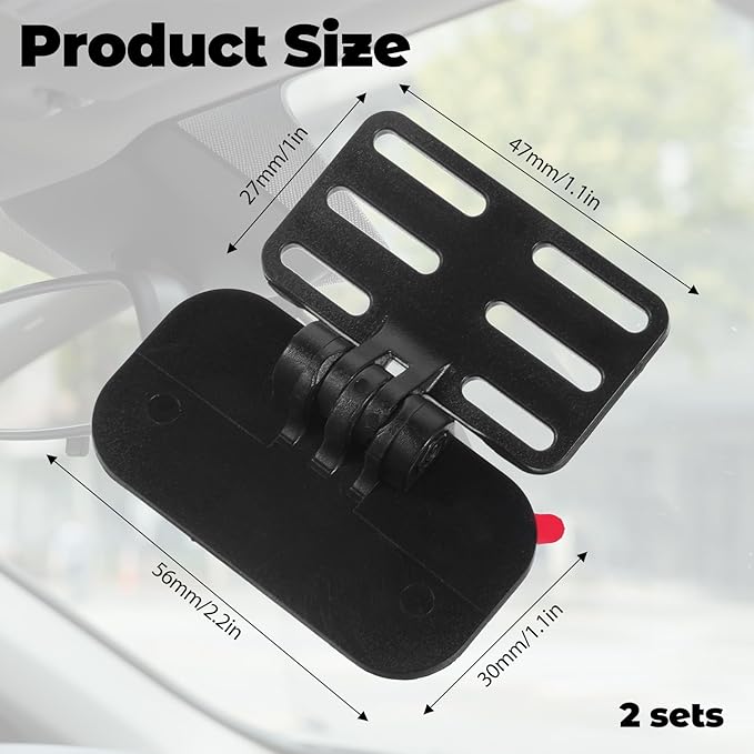 2PCS Dash Cam Car Rear Camera Bracket, Rear Camera Holder Set, Universal Windshield Backup Cameras Mount for SUV, Truck, RV, Auto (Strong Adhesive, 180° Adjustment) - Image 2