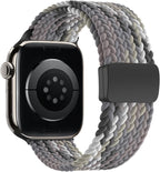 Braided Stretchy Band Compatible with Apple Watch Band 38mm 40mm 41mm 42mm 44mm 45mm 46mm 49mm Women Men, Adjustable Nylon Elastic Magnetic Clasp Strap for iWatch Series 10 9 8 7 6 5 4 3 2 1 SE Ultra by Unknown