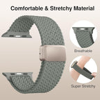 Braided Stretchy Band Compatible with Apple Watch Bands 38mm 40mm 41mm 42mm 44mm 45mm 46mm 49mm Women Men, Soft Nylon Solo Loop Magnetic Sport Strap for iWatch Series 11 10 9 8 7 6 5 4 3 2 1 SE Ultra - Image 3