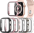 6 Pack Case for Apple Watch SE 3 (2025)/SE 2/SE/Series 6/5/4 44mm with Tempered Glass Screen Protector, Hard PC Ultra-Thin Scratch Resistant Protective Cover for iWatch 44mm Accessories by Landhoo