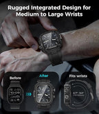 Goton IP68 Waterproof Rugged Band for Apple Watch 46mm/45mm/44mm with Case build-in Screen Protector – Heavy Duty Sport Strap Compatible with iWatch Series 11/10/9/8/7/6/5/4/SE - Image 4