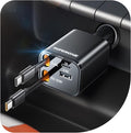 SUPERONE Retractable Car Charger, 69W Car Charger USB C Fast Charging with Dual Type C Cables, Car Accessories Charger Adapter Compatible with iPhone 17/16/15/14/13/12 Series, iPad, Galaxy, Pixel by SUPERONE