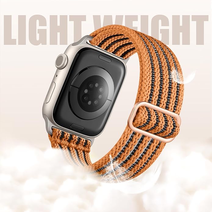 Braided Stretchy Band Compatible with Apple Watch Bands 38mm 40mm 41mm 42mm 44mm 45mm 46mm 49mm for Women Men, Adjustable Nylon Solo Loop Elastic Straps for iWatch Series 10 9 8 7 6 5 4 3 2 1 SE Ultra - Image 4