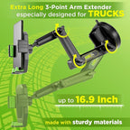 Cell Phone Mount for Truck Phone Holder for Truck Drivers - Heavy Duty Suction Cup, iPhone Holder for Dashboard Window 16.9 inch Long, for iPhone & Samsung, Semi Trucker, Green - Image 6