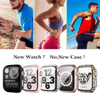 2 Pack Case with Tempered Glass Screen Protector for Apple Watch Series 6/5/4/SE 40mm,JZK Slim Guard Bumper Full Coverage Hard PC Protective Cover HD Ultra-Thin Cover for iWatch 40mm,Carbon Fibre - Image 7