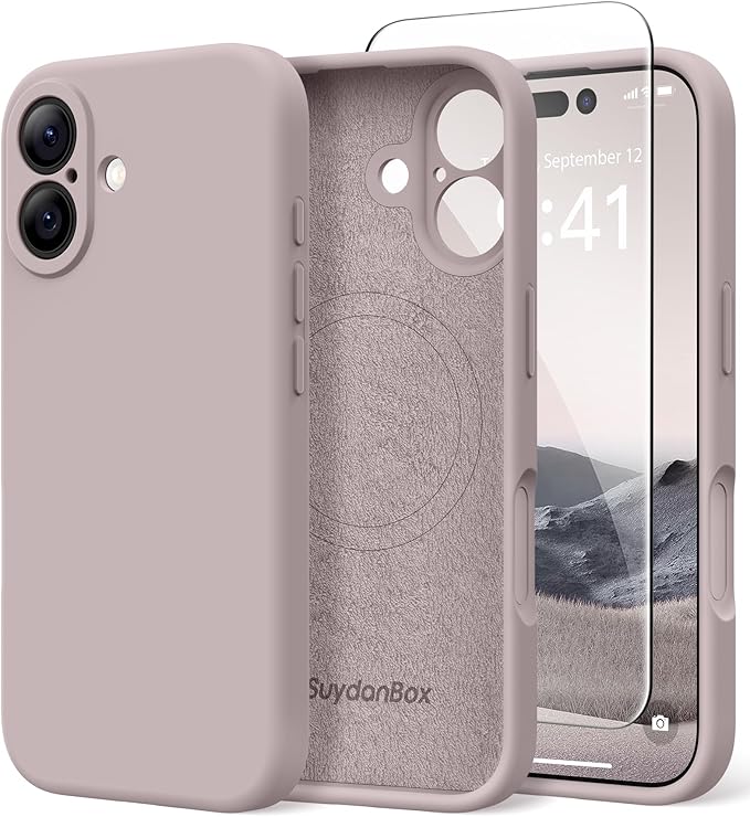 Magnetic for iPhone 17 Case, Compatible with MagSafe, [Full Camera Protection][Screen Protector] Silicone Shockproof Protective Phone Case for iPhone 17 6.3", Hazel by SUYDANBOX