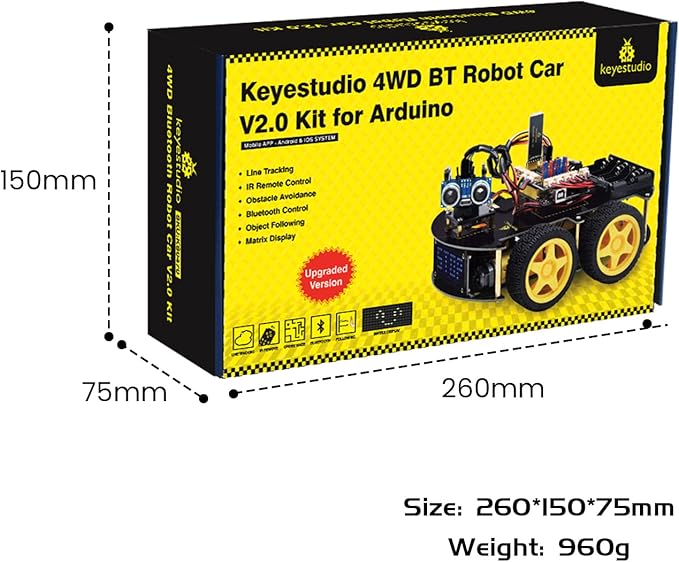 KEYESTUDIO Smart Car Robot,4WD Programmable DIY Starter Kit for Arduino for Uno R3,Electronics Programming Project/STEM Educational/Science Coding Kit for Teens Adults,15+ - Image 9