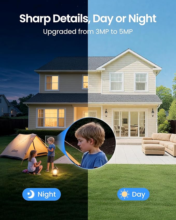 REOLINK Argus Eco+Solar Panel 2K 5MP Solar Security Camera Outdoor for Home Surveilance, Night Vision, Human/Car Smart Detection, 2.4G WiFi, No Subscription, Home Hub Compatible, Local Storage - Image 3