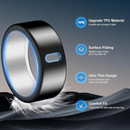 Cover Compatible for Oura Ring Gen 4/Gen 3 Horizon/Gen 3 Heritage,(NOT Compatible with Oura Ring 4-Ceramic), Charging Directly,Rugged TPU Finger Protector for Workout Women Men-Black+Blue -Size 8 - Image 4