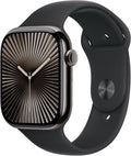 Apple Watch Series 10 [GPS + Cellular 46mm case] Smartwatch with Slate Titanium Case with Black Sport Band - S/M. Fitness Tracker, ECG App, Always-On Retina Display, Water Resistant by Apple