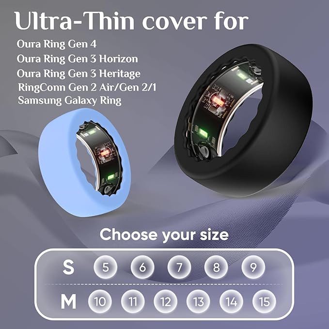 BOTOMALL 6 Pack Ultra-Thin Ring Cover Compatible with Oura Ring Gen 4/Gen 3 Horizon/Gen 3 Heritage, Flexible Soft Silicone Protective Protector Case for Working Out Gym - Image 2