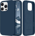 GolbinBox Magnetic for iPhone 16 Pro Max Case, Compatible with MagSafe, [Soft Anti-Scratch Microfiber Lining], Liquid Silicone Shockproof Protective Phone Case for iPhone 16 Pro Max, Dark Blue by GolbinBox