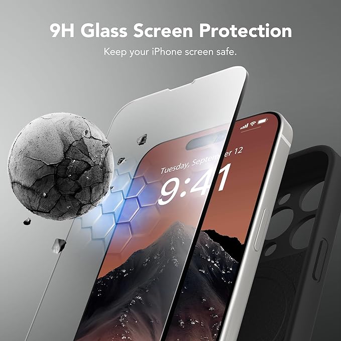 Magnetic for iPhone 14 Pro Max Case, Compatible with MagSafe, [Full Camera Protection][Screen Protector] Silicone Shockproof Protective Phone Case for iPhone 14 Pro Max 6.7", Black - Image 4