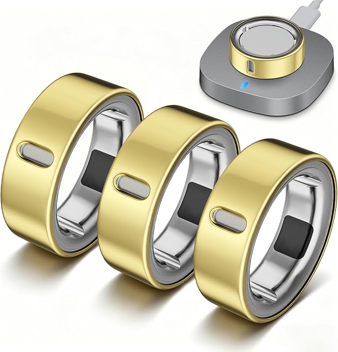 3 Pack Ring Cover Compatible with Oura Ring Gen 4/Oura Ring Gen 3 Horizon/Heritage-Size 10,Support Charging with Cover on,Anti-Scratch Ultra-Thin TPU Ring Protector for Men Women,Gold*3 by Vigamen