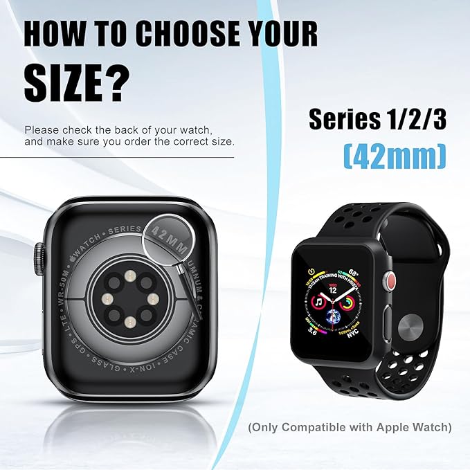 2 Pack Case for Apple Watch Screen Protector, Hard PC Case with Tempered Glass Protective Cover Guard Bumper, Slim Apple Watch Cover for iWatch Series 3 2 1 - Black/Clear 42mm - Image 6