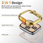 Amizee Metal Case Compatible with Apple Watch SE 3/2/1 Series 6/5/4 44mm with Back Cover, Rugged Protective Bumper Cover for iWatch 44mm, Gold - Image 5