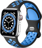 Lerobo Bands Compatible with Apple Watch Band 40mm 38mm 42mm 41mm Women Men, Breathable Sport Soft Silicone Replacement Band for Apple Watch SE 3 2 for iWatch Series 11/10/9 8/7/6/5/4/3/2/1 - Image 9
