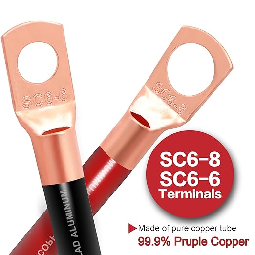 10 Gauge Wire (100ft Each - Red/Black) Copper Clad Aluminum CCA with 4 PCS 40A Fuse Holder,20PCS Lugs Terminal Connectors and 3:1 Heat Shrink Tubing for Car Amplifier Power & Ground Cable - Image 4