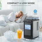 COWSAR Ice Maker Countertop, Portable Ice Machine with External Water Tank, 8 Cubes in 6 Mins, 26 lbs/24Hrs, Self-Cleaning Quiet Compact Commercial Ice Makers for Home, RV, Camping, Black - Image 6