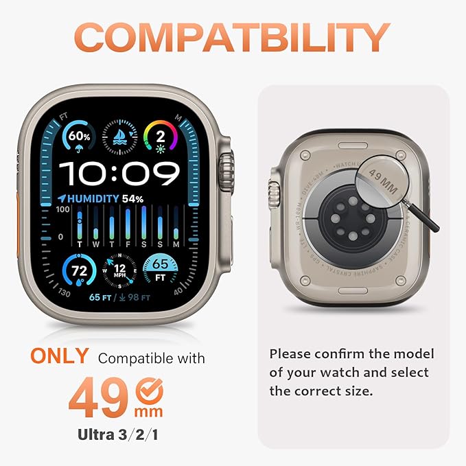 Amizee Metal Case Compatible with Apple Watch Ultra 3/2/1 49mm Case with Back Cover, Rugged Protective Bumper Cover for iWatch 49mm, Black - Image 6