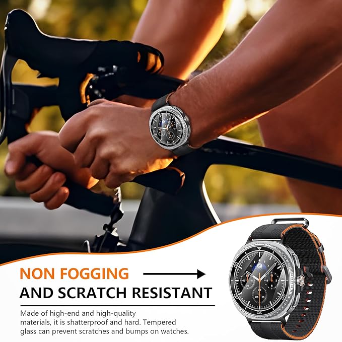 Suoman 4-Pack for Samsung Galaxy Watch 8 Classic 46mm Tempered Glass Screen Protector, 9H Hardness Screen Protective Film for Galaxy 46mm Smartwatches - Image 7