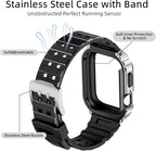SUPLINK Stainless Steel Case and Band Compatible with Apple Watch 45mm Bands for Men, Rugged Protective Metal Apple Watch Case Cover and TPU Band for iWatch Apple Watch Series 9 8 7(Silver) - Image 4