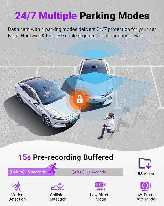 Vantrue S1 Pro Max AI Dash Cam, ADAS, 4K Dash Camera with Parking Mode, Voice/APP Control, 5GHz WiFi, STARVIS 2, HDR, PlatePix, Night Vision, GPS, Dashcam Support 1TB - Image 5