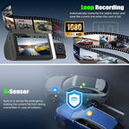 3 Channel Dash Cam Front and Rear Inside, 2.9'' 1080P Dash Camera for Cars,Three Way Triple Car Camera with App Control Super Night Vision,Wide Angle,Loop Recording,G-Sensor,24 Parking Monitor - Image 5