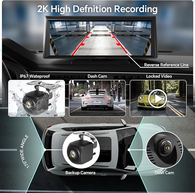 8.1" Portable Wireless Carplay Car Stereo, Apple CarPlay & Android Auto, 2K Built-in Dash Cam, 1080P Backup Camera, Plug & Play Touchscreen with Offline GPS Navigation, Bluetooth 5.2 for Truck SUV RV - Image 2