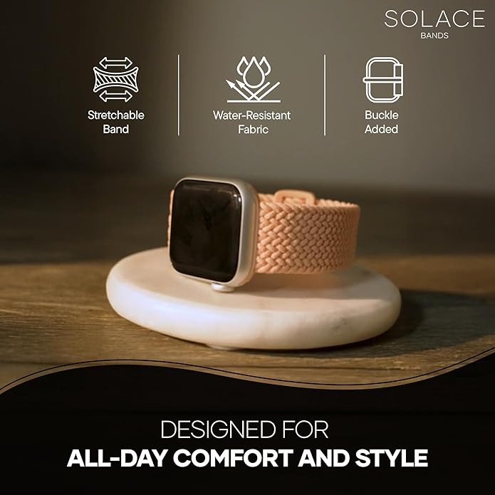 Solace Bands Imperium Adapt Wide Adjustable Nylon Braided Watch Band - Compatible with All Apple Watches - Solace Apple Watch Bands for Women & Men - Smart Watches Band Series 11-1, Ultra, SE - Image 8