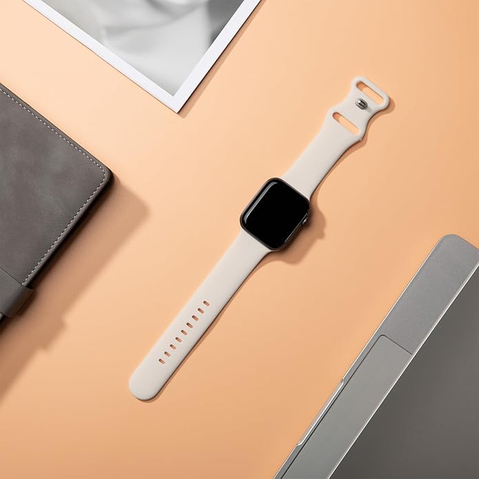 Sport Bands Compatible with Apple Watch 42mm 44mm 45mm 46mm 41mm 38mm 40mm 49mm for Women Men, Soft Silicone Strap for iWatch Wristband Series Ultra SE 11 10 9 8 7 6 5 4 3 2 1 - Image 2