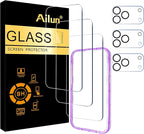 Ailun 3 Pack Screen Protector for iPhone 17 Pro Max [6.9 inch] + 3 Pack Camera Lens Protector with Installation Frame,Dynamic Island Compatible,Case Friendly[Not for iPhone 17/17 Pro/iPhone Air] by Ailun